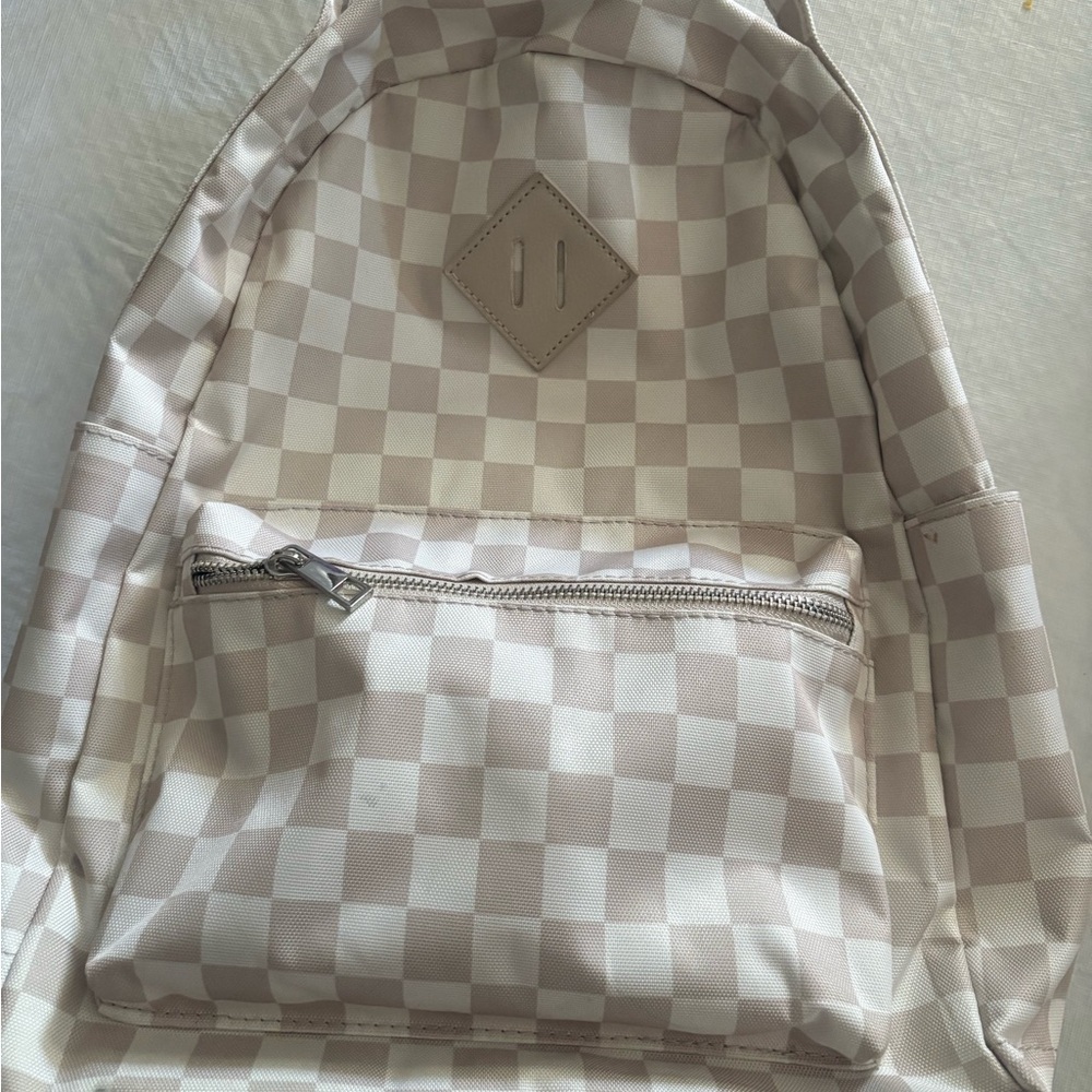 Checkerboard Cream & White Women's Backpack